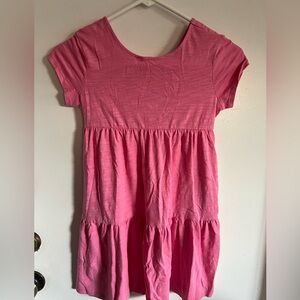Cat & Jack Pink Tiered Short-Sleeve Girls Dress